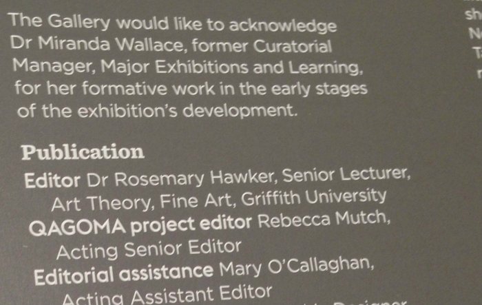 Acknowledgements (from the exhibition catalogue, Gerhard Richter: The Life of Images, Queensland Art Gallery 2017)
